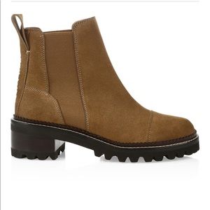 See by Chloe Mallory Chelsea Lug Sole Boot Suede